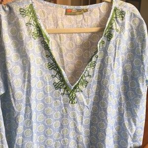 EUC Rock Flower Paper blue tunic coverup (large)
